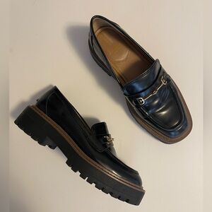 Sam Edelman Black Loafers with Brown Sole